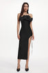 Jacova Elegant Contour Strapless Floral High Slit Bandage Maxi Dress