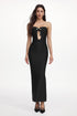 Kandiss Elegant Contour Strapless Cut Out Bandage Maxi Dress