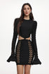 Elsa Classic Contour Long Sleeve Cut Out Lace Mini Dress