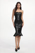 Jaxon Chic Contour Strapless Crocodile Skin Print Bandage Midi Dress