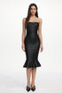 Rosee Chic Contour Strapless Snake Skin Print Bandage Midi Dress