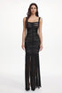 Piala Chic Contour Cut Out Fringe Bandage Maxi Dress