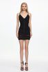 Jacqueline Sexy V Neck Sleeveless Ruched Mesh Bandage Mini Dress