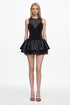 Sareza Chic Contour Deep V Sleeveless Sequin Mini Dress