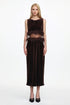 Eugenia Chic Contour Sleeveless Cut Out Feather Velvet Maxi Dress