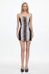 Dido Chic Contour Strapless Faux Fur Panel Mini Dress