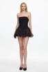 Lzada Romantic Contour Strapless Floral Lace Corset Black Mini Dress