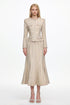 Rilia Elegant Tailored Long Sleeve Pearl Tweed Jacket and Skirt Set
