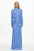 Winey Glamorous Contour Long Sleeve Ruched Sequin Velvet Maxi Dress