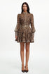 Tasanee Resort Flowy Long Sleeve Leopard Printed Woven Top And Skirt Two-Piece Set