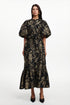 Tada Resort Flowy Puff Sleeve Floral Woven Maxi Dress