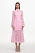 Karsten Resort Flowy Round Neck Long Sleeve Lace Maxi Dress