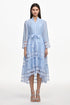 Doro Resort Flowy Long Sleeve Ruched Floral Woven Maxi Dress