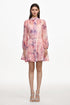 Leko Resort Flowy Long Sleeve Floral Print Woven Mini Dress