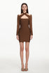 Estrela Classic Contour Overlay Long Sleeve Bandage Mini Dress