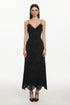 Gema Classic Contour V Neck Sleeveless Lace Maxi Dress