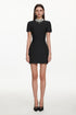 Mikao Chic Contour Short Sleeve Rhinestone Bandage Mini Dress