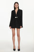 Kaia Chic Tailored Long Sleeve Pleated Metal Buckle Blazer