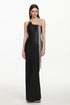 Fero Chic Contour One Shoulder Metal Fringe Bandage Maxi Dress
