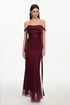 Zeno Romantic Contour Sleeveless Ribbon Pleated Maxi Dress