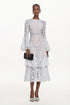 Kosala Elegant Flowy Long Sleeve Lace Maxi Dress