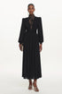 Rebecca Chic Contour Long Sleeve Ruched Lace Knit Maxi Dress