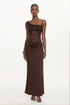 Ymmi Elegant Contour One Shoulder Lace Knit Maxi Dress