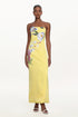 Diann Romantic Tailored Strapless Floral Embroidered Maxi Dress