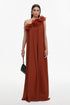 Neal Resort Flowy One Shoulder Ruffle Maxi Dress