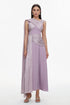 Rebekah Elegant Flowy Sleeveless Pleated Drape Maxi Dress