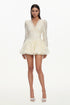 Lara Resort Flowy V-Neck Long Sleeve Floral Lace Woven Mini Dress