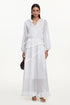 Hlasa Resort Flowy Long Sleeve Ruffle Woven Maxi Dress