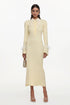 Indi Elegant Contour Long Sleeve Feather Knit Maxi Dress
