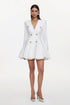 Klaria Elegant Cinched Long Sleeve Woven Blazer Dress