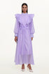 Hattie Resort Flowy Puff Sleeve Ruffle Woven Maxi Dress
