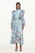 Emberson Resort Flowy Long Sleeve Floral Print Ruffle Woven Maxi Dress