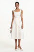 Walda Elegant Tailored Square Neck Sleeveless Bow Pearl Woven Maxi Dress