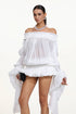 Laney Romantic Flowy Off Shoulder Bubble Mini Dress