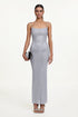 Rcia Chic Contour Sleeveless Ruched Crystal Maxi Dress