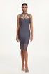 Dizzt Classic Contour Sleeveless Cut Out Lace Bandage Midi Dress
