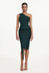 Novah Classic Contour One Shoulder Bandage Midi Dress