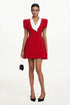 Eseniya Romantic Tailored Short Sleeve Lapel Contrast Mini Dress