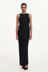 Sakude Elegant Contour Sleeveless Open Back Pearl Bow Maxi Dress