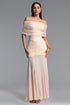 Iunne Elegant Contour Strapless Scarf Ruched Knit Maxi Dress
