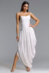 Luysa Elegant Contour Strapless Ruched Knit Maxi Dress