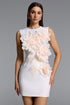Rebel Elegant Tailored Sleeveless Floral Appique Mini Dress