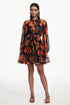 Felia Resort Flowy Long Sleeve Print Woven Mini Dress