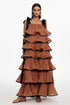 Uareni Resort Flowy Bow Strap Pleated Organza Maxi Dress