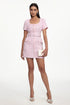 Zelda Classic Tailored Short Sleeve Tweed Pink Mini Dress