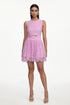 Liara Classic Tailored Round Neck Sleeveless Floral Lace Mini Dress